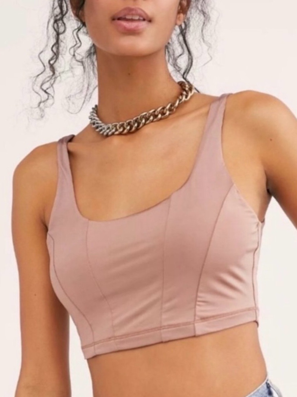 ❤️FREE PEOPLE❤️Be Cool Brami Crop Top Mauve - Size S